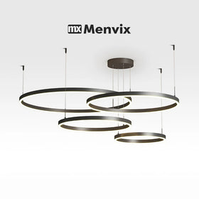 Modern LED Circle Ring Chandelier – Round Pendant Ceiling Light for Living Room & Bedroom