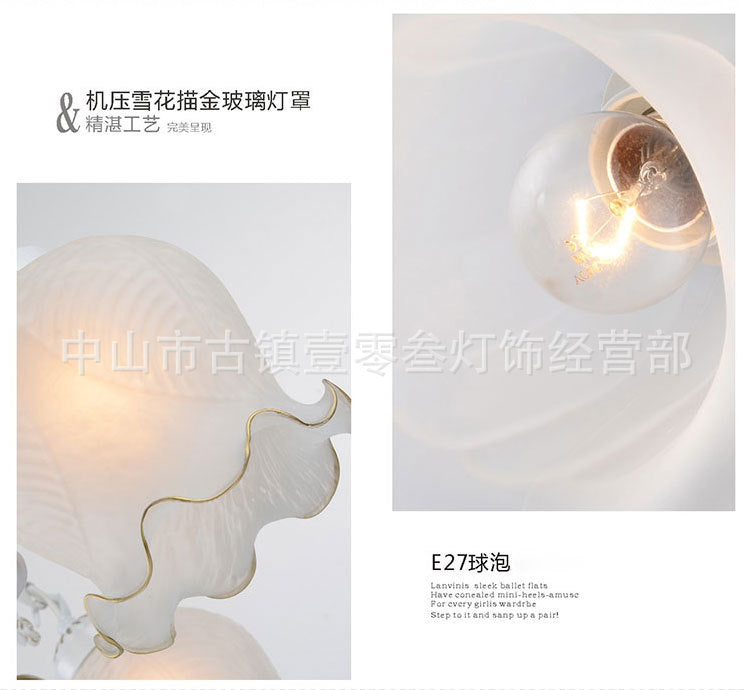 European Petal Wall Lamp – Elegant Gold Single-Head Wall Light for Bedroom, Living Room, and Corridor