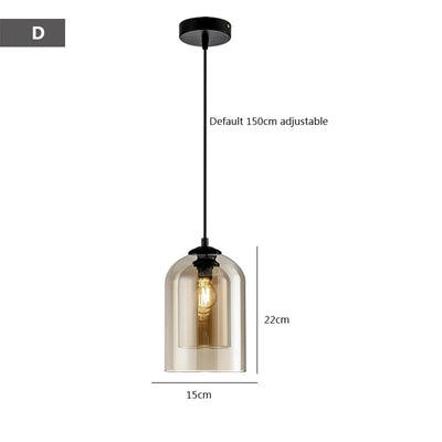 Modern Hanging Loft Glass Lustre Pendant Light: Industrial Decor Lights Fixtures for Kitchen, Restaurant, Chandeliers Lamp