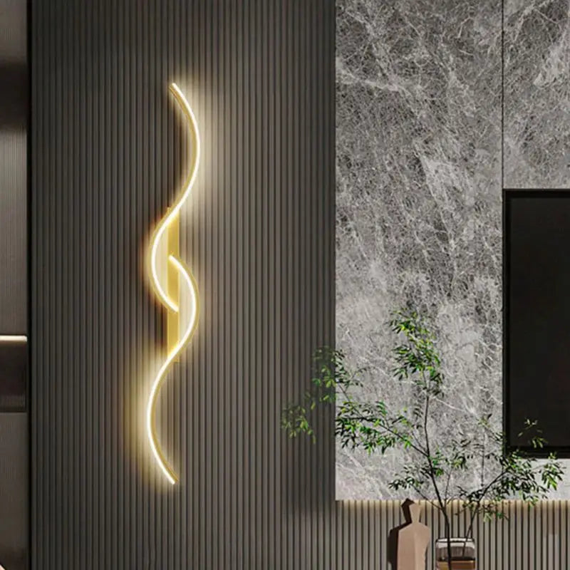 Modern LED Wall Lamp Long Strip Lustre for Living Room Sofa, Home Interior Lighting Fixtures