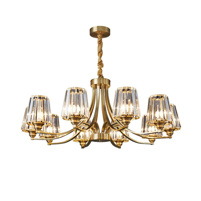 Luxury Postmodern Crystal Chandelier: Elevates Living, Dining, and Bedrooms with American Copper Pendant Light Fixture