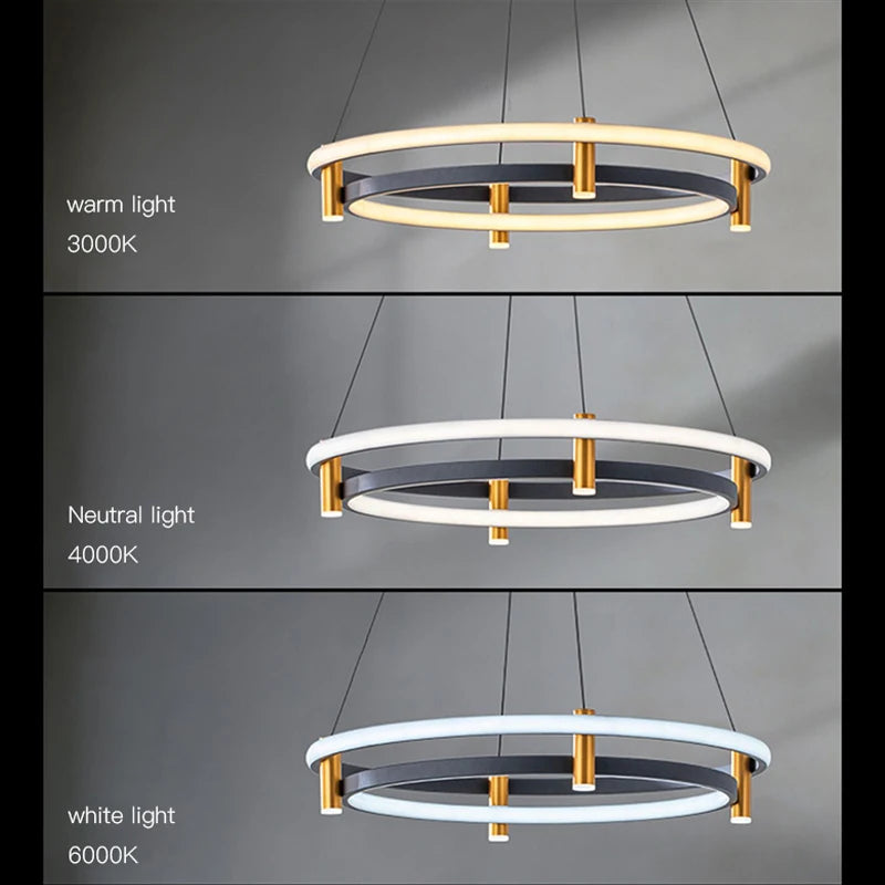 Contemporary LED Ceiling Chandelier for Living, Dining, and Bedroom Spaces with Nordic Designer Pendant Lights