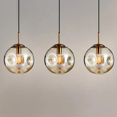 Modern Hanging Loft Glass Lustre Pendant Light: Industrial Decor Lights Fixtures for Kitchen, Restaurant, Chandeliers Lamp