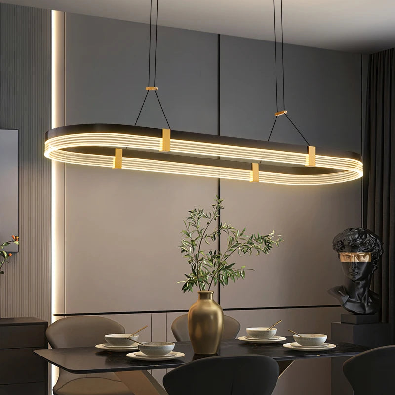 Creative Designer Art Lamp: Modern Minimalist Chandelier Perfect for Dining Rooms, Bars, and Long Kitchen Tables