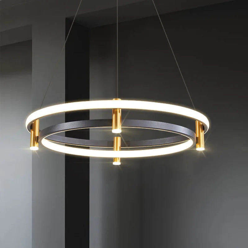 Contemporary LED Ceiling Chandelier for Living, Dining, and Bedroom Spaces with Nordic Designer Pendant Lights