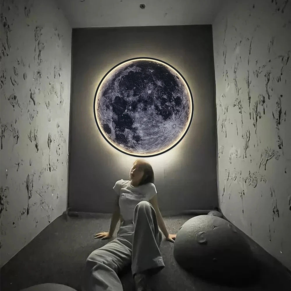 LED Moon Wall Light - Modern Style Ceiling Lamp with Lunar Elements
