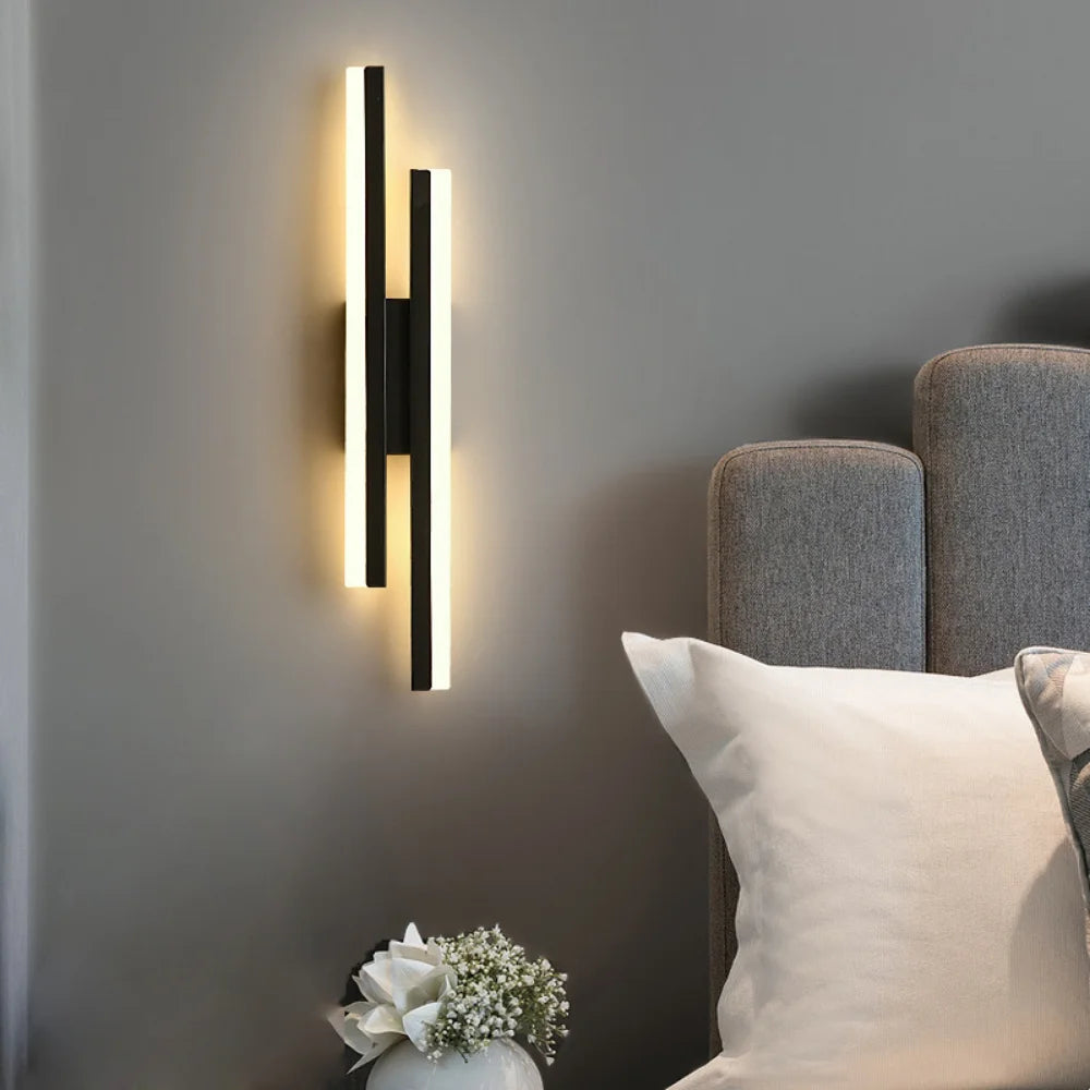 Line Strip LED Wall Light Nordic Minimalist Stylish Modern Bedroom Wall Lamp for TV Background