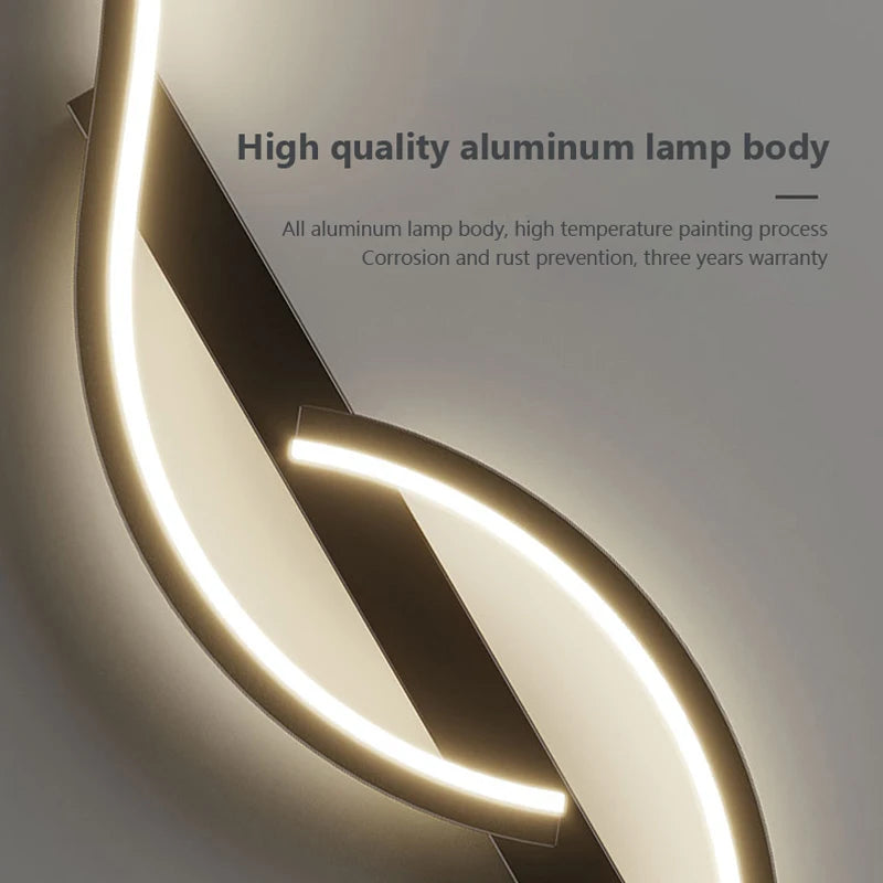 Modern LED Wall Lamp Long Strip Lustre for Living Room Sofa, Home Interior Lighting Fixtures