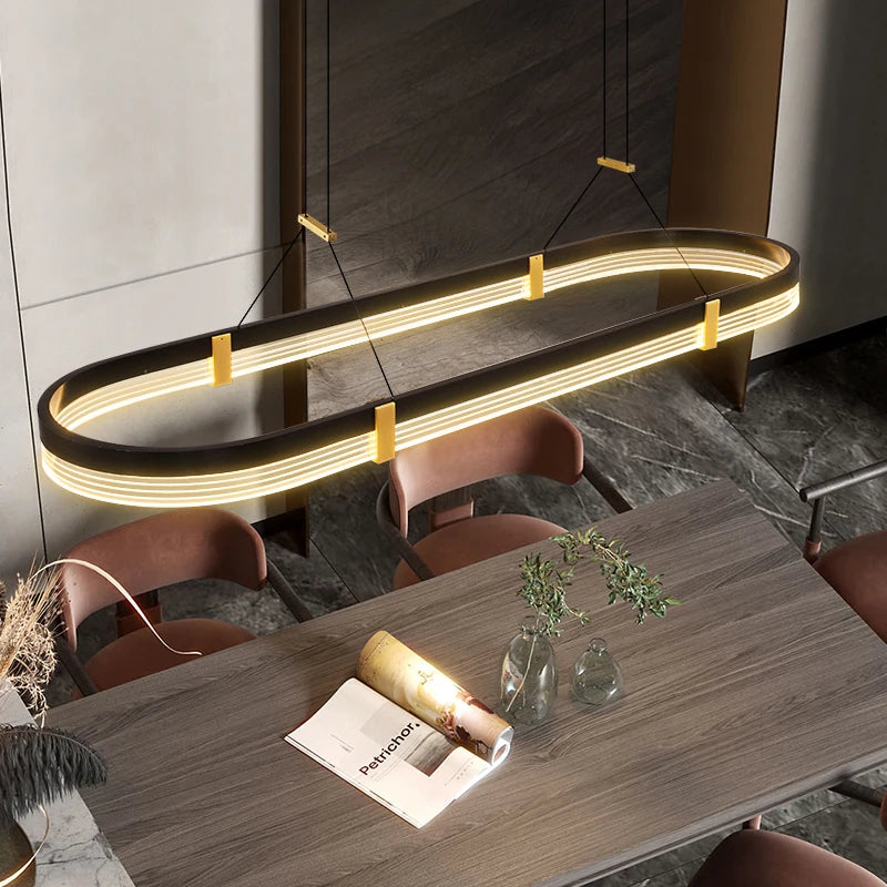 Creative Designer Art Lamp: Modern Minimalist Chandelier Perfect for Dining Rooms, Bars, and Long Kitchen Tables