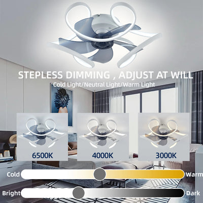 Smart Ceiling Fan with LED Lights: Remote Control Bedroom Decor Ventilator Lamp