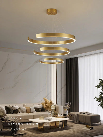 Modern LED Pendant Chandelier: Nordic Round Ring Lamps for Dining Room, Bedroom, Living Room