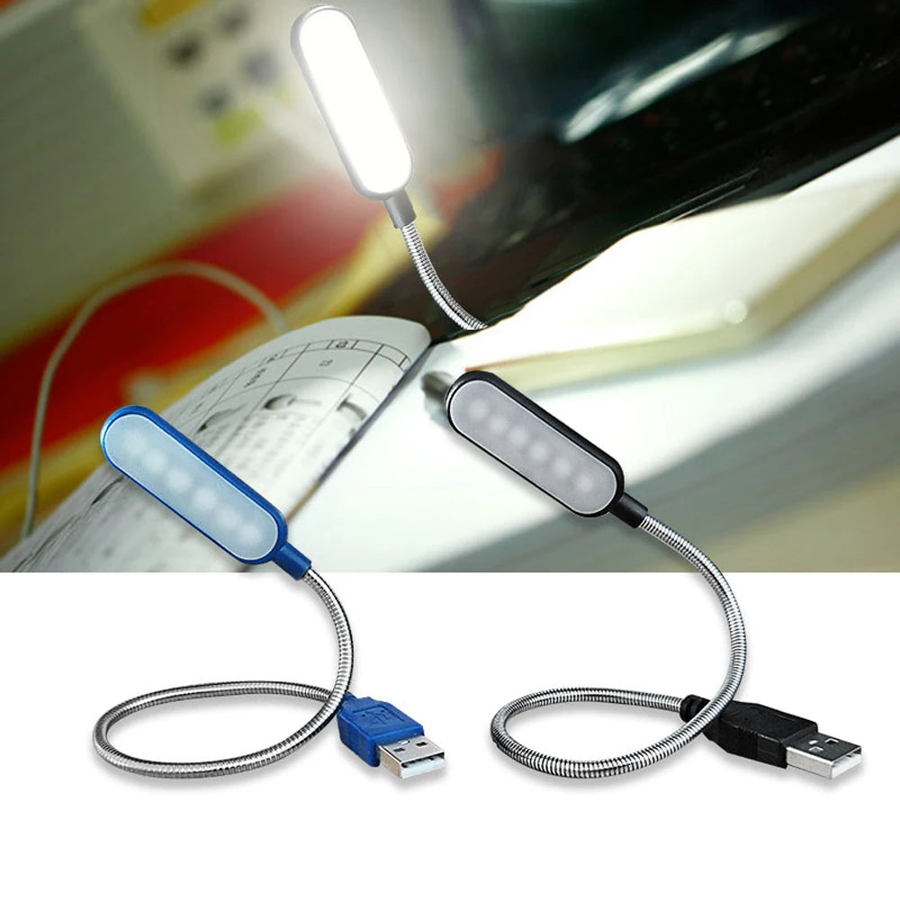 Portable USB LED Mini Book Light - Flexible 6 LEDs for Power Bank, Laptop, Notebook, PC