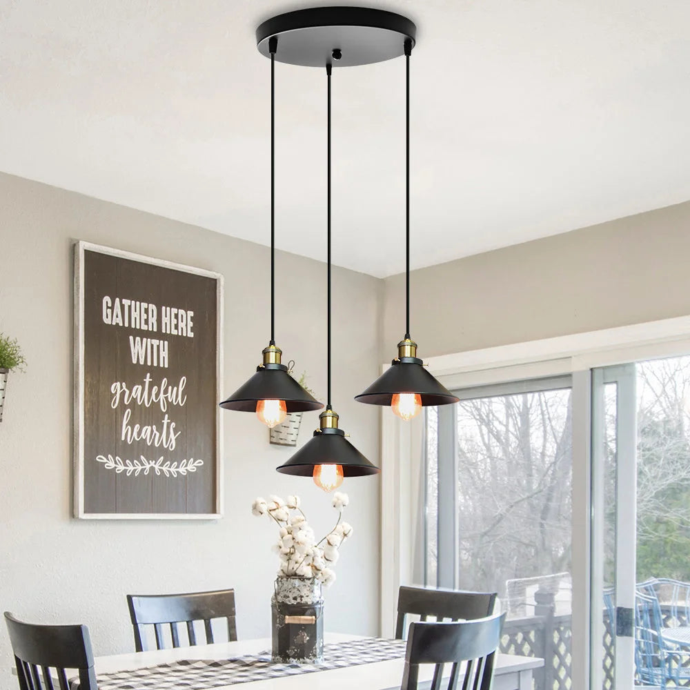Retro Loft Vintage Pendant Light: Industrial E27 Chandelier Lamp for Stylish Living Rooms