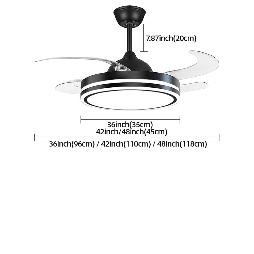 IRALAN Modern Ceiling Fan with Light – Home Electric Fan with Invisible Blades and Remote Control