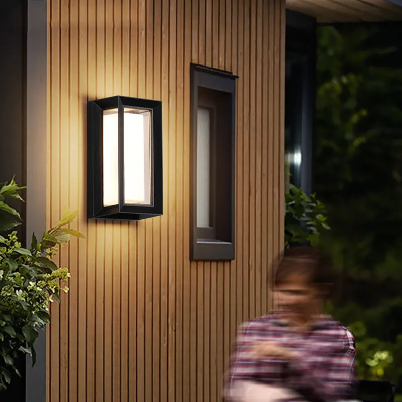 Modern LED Outdoor Wall Lamp with Motion Sensor - Waterproof Porch Light