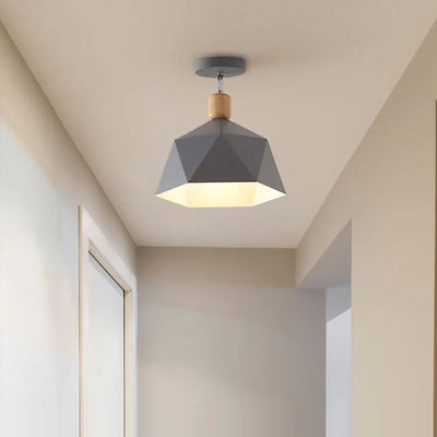 Nordic Ceiling Light Fixture Wood Indoor Suspension Lamp for Hallway, Kitchen, Living Room Decor