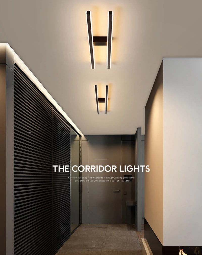 Nordic Long LED Ceiling Light – Modern Fixture for Aisles and Corridors