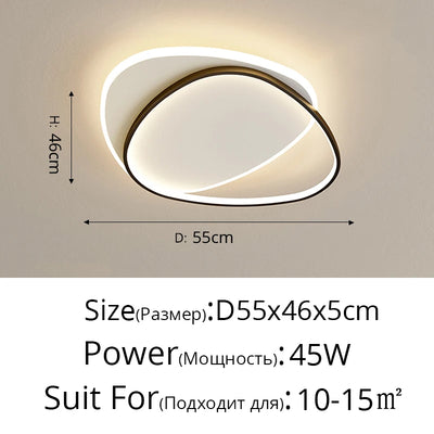 Modern Round LED Ceiling Light Decoration for Bedroom, Study, and Living Room