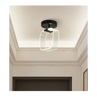 Retro LED Ceiling Lamp: Vintage Cozy Decor in Black Gold for Bedroom, Corridor, Dining Room, Loft, or Living Room