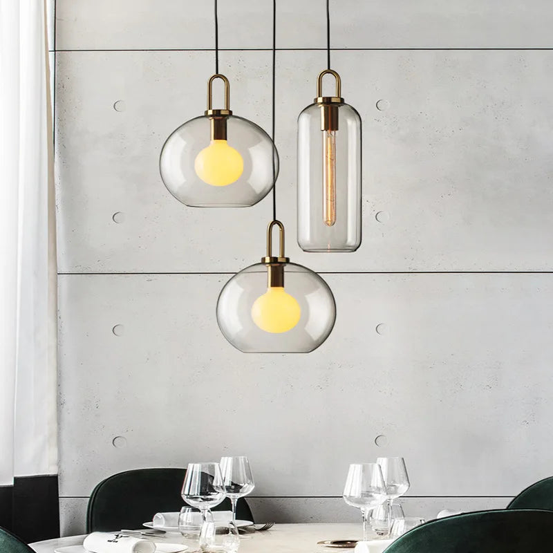 Modern Nordic Glass Ball Pendant Lights for Dining Room and Kitchen Lighting