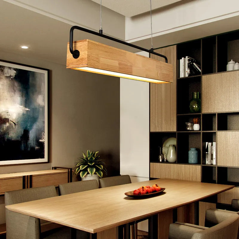 Modern Nordic Wood Pendant Lights - LED Hanging Lamps for Dining, Living Room, Kitchen