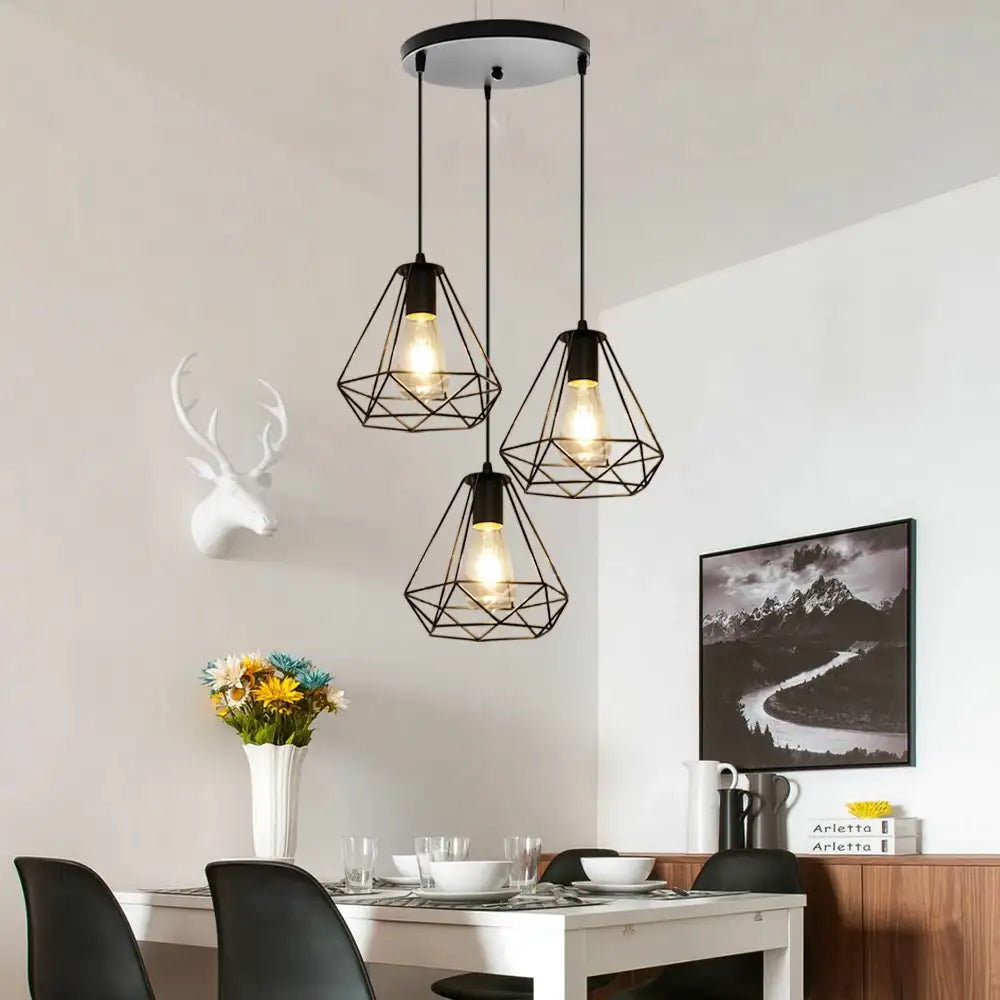 Led Cage Industrial Pendant Adjustable Led Cage Pendant Lighting for a Contempo ...