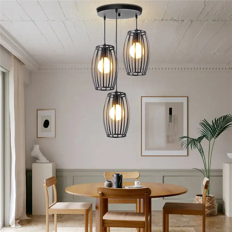 Industrial Pendant Adjustable Led Cage Pendant Lighting for a Contempo ...