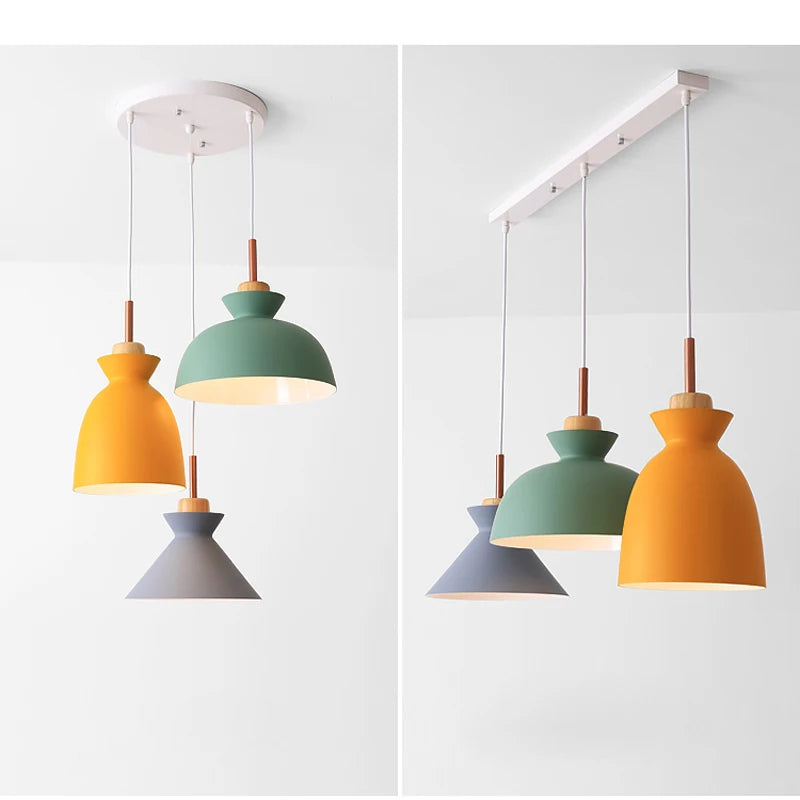 Modern Macaron Lampshade Pendant Lights for Various Spaces like Kitchen, Dining Room