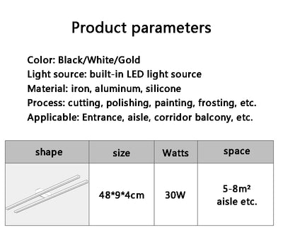 Nordic Long LED Ceiling Light – Modern Fixture for Aisles and Corridors