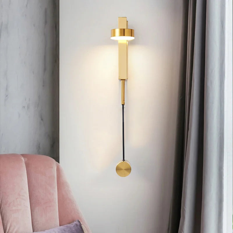 Modern LED Bedroom Wall Lamps: Rotating Dimming Switch for Stylish Wall Decor in Living Rooms