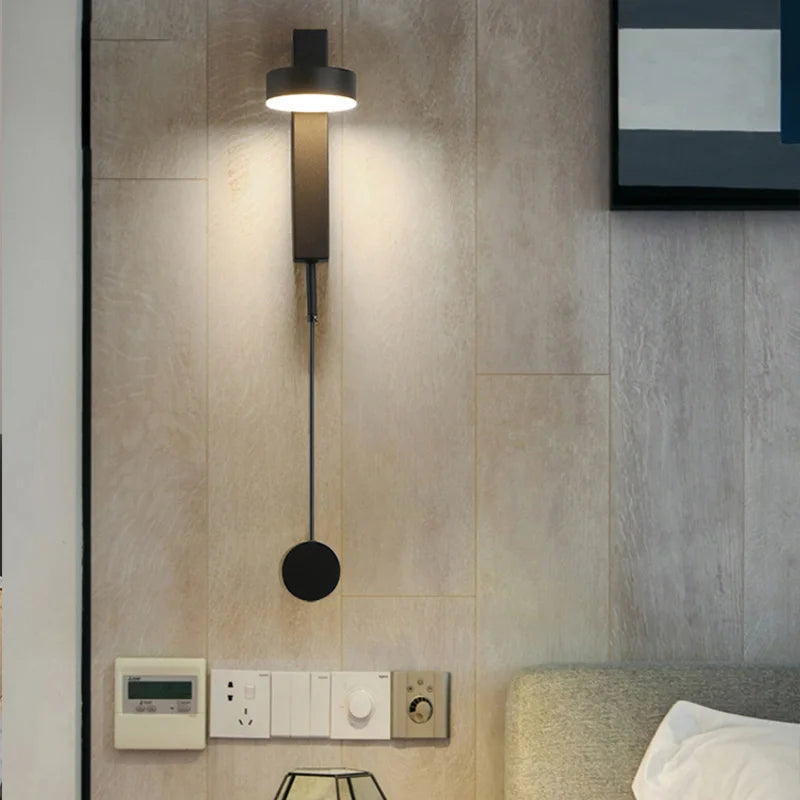 Modern LED Bedroom Wall Lamps: Rotating Dimming Switch for Stylish Wall Decor in Living Rooms