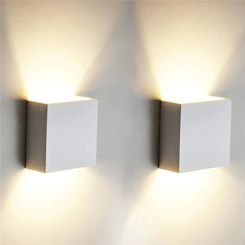 Dimmable 6W Cube COB LED Indoor Wall Lamp in White/Black - Modern Home Lighting Decoration