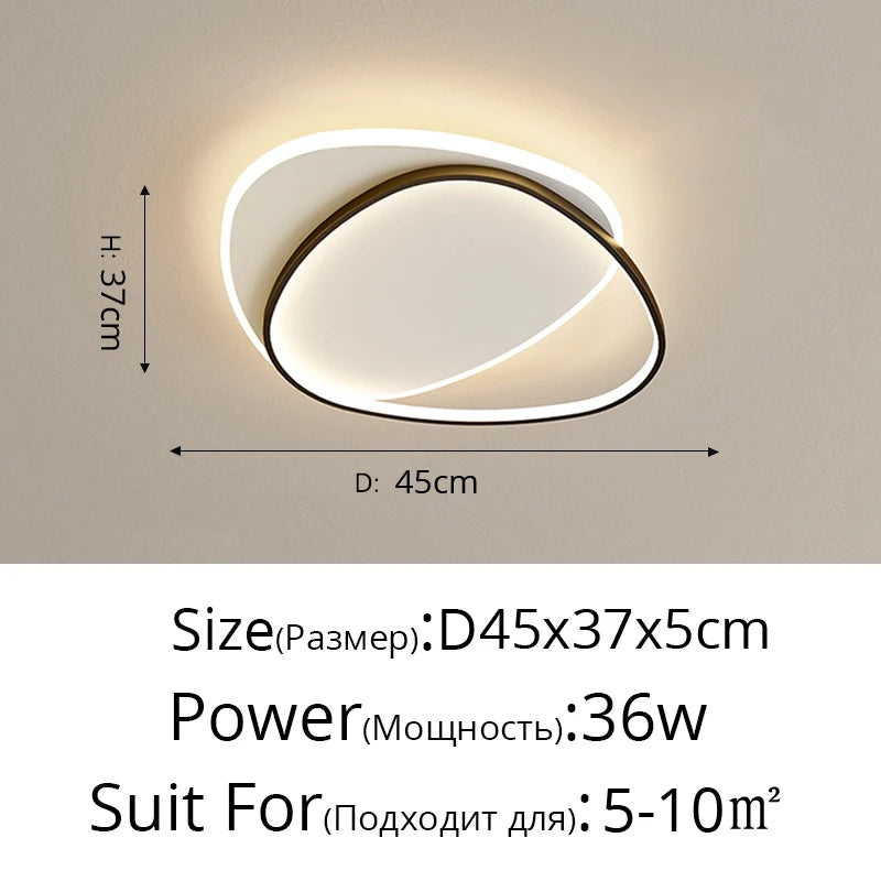 Modern Round LED Ceiling Light Decoration for Bedroom, Study, and Living Room