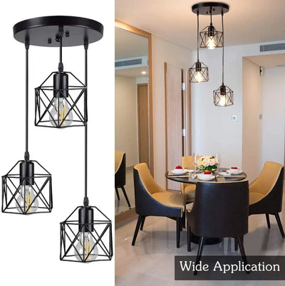 Contemporary Nordic Industrial Chandelier Pendant Light for Kitchen Island & Living Room