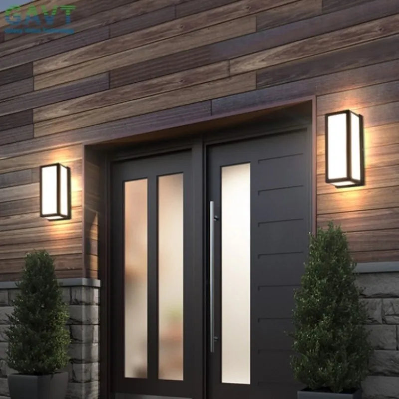 LED Outdoor Wall Lamp with Motion Sensor - Waterproof Light Fixture for Outdoor Lighting Porch