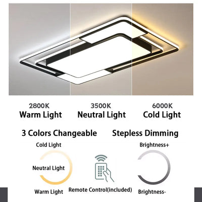 Smart LED Ceiling Light for Living Room Bedroom Kitchen Bathroom Dining Room - Modern Home Lighting Voice Control Remote Control