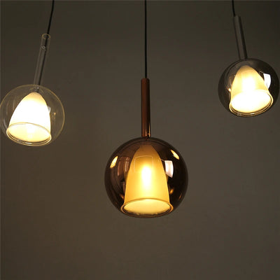 Nordic LED Glass Pendant Light - Modern Art Decor for Living Room, Bedroom, and More