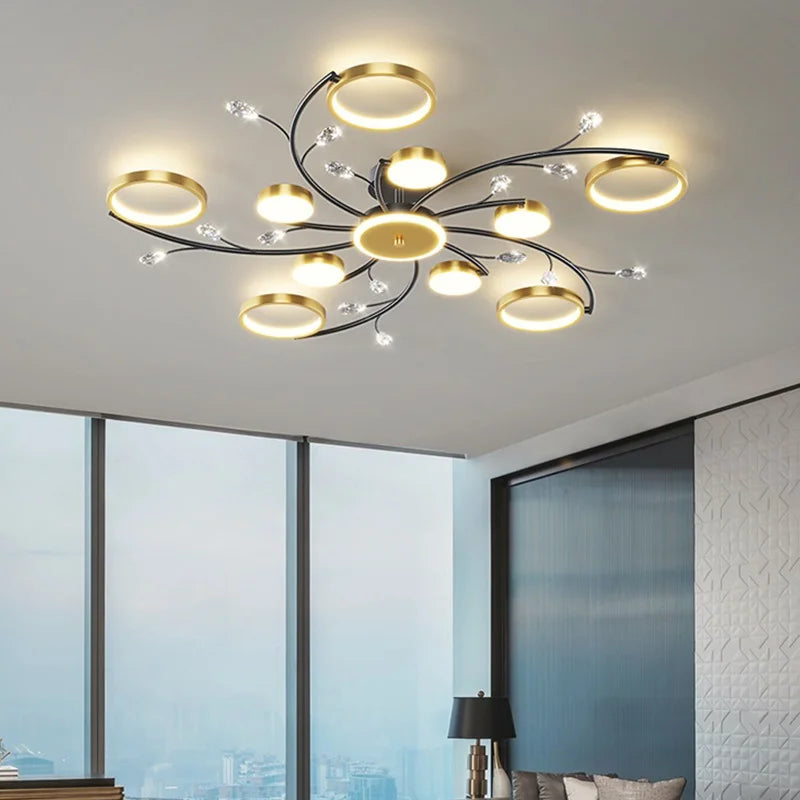 Elegant Modern LED Crystal Chandeliers for Any Room - Dimmable with Remote Control