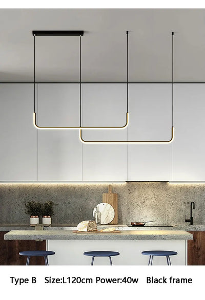 Modern LED Ceiling Chandelier – Dimmable Minimalist Pendant Light for Dining Room, Kitchen, and Home Decor