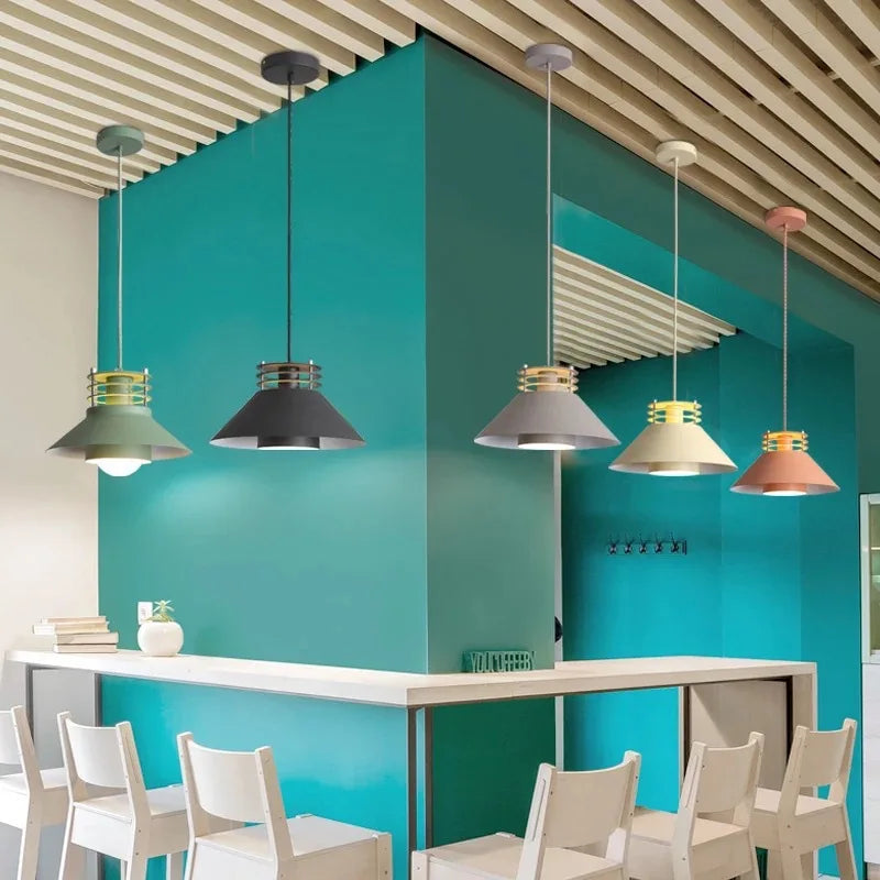 Nordic Macaron Pendant Lights - Colorful Illumination for Various Spaces