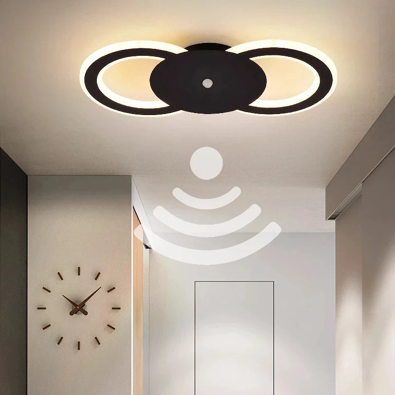 24W Modern LED Ceiling Lamp with Motion Sensor for Staircase, Bedside, and Wall Mount Ceiling Light