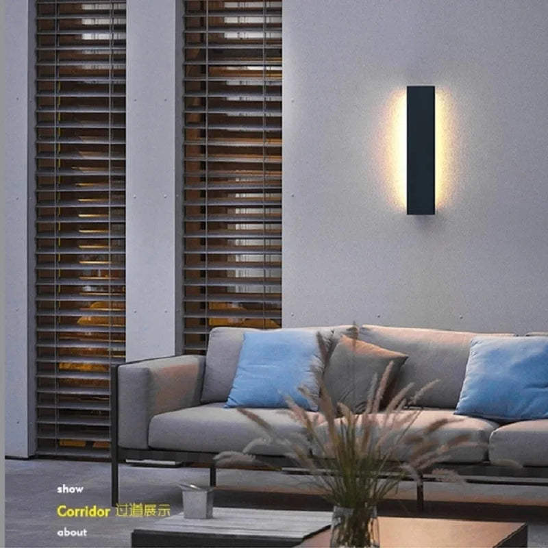 Modern Stainless Steel Wall Lamp with Remote Control - IP65 Outdoor Balcony and Garden Lighting