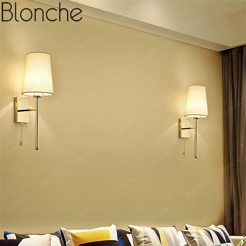 Modern Simple Wall Lamp with Switch - Glass Wall Light Sconces for Bedroom, Restaurant, Living Room, Office, Aisle