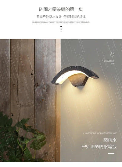 Modern Waterproof Outdoor Wall Lamp with PIR Motion Sensor Light For Garden, Porch, Front Door