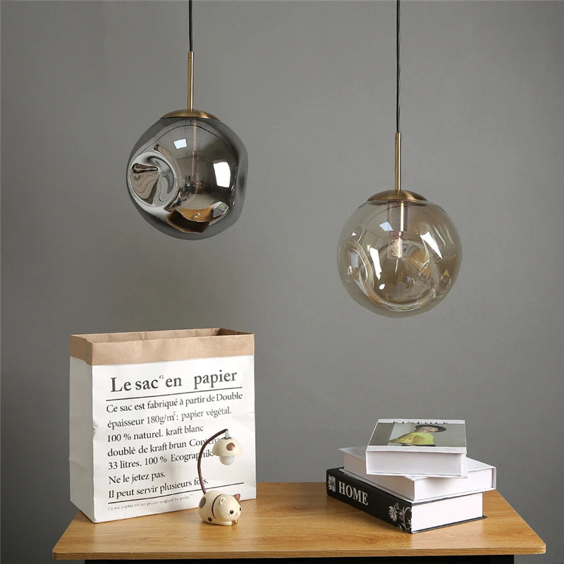 Modern Nordic Glass Ball LED Pendant Lights: Enhance Your Home Decor with Artistic Illumination