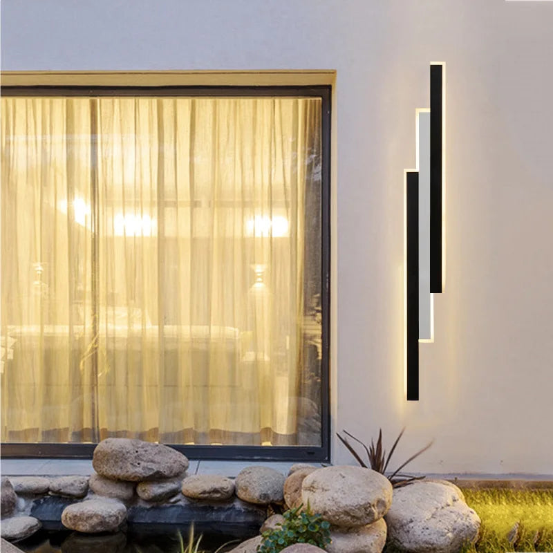 2021 New Waterproof Outdoor Wall Lamp LED Long Lighting IP65 Aluminum Garden Villa Porch Sconce Light