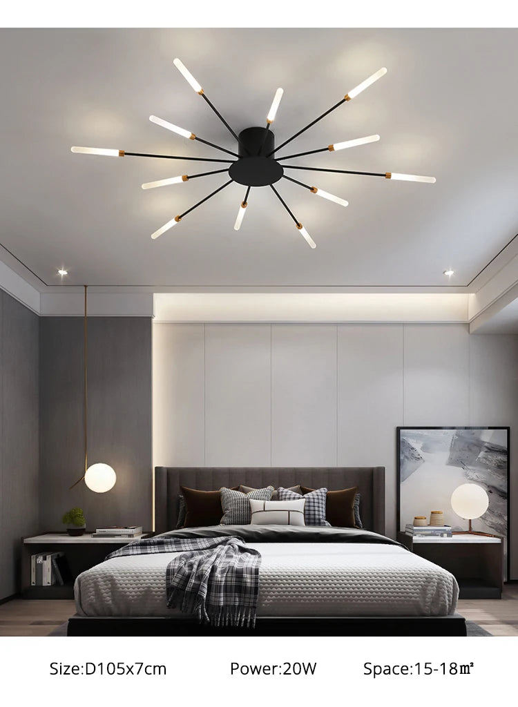 QIYIMEI Modern LED Ceiling Light for Bedroom, Hall, and Living Room