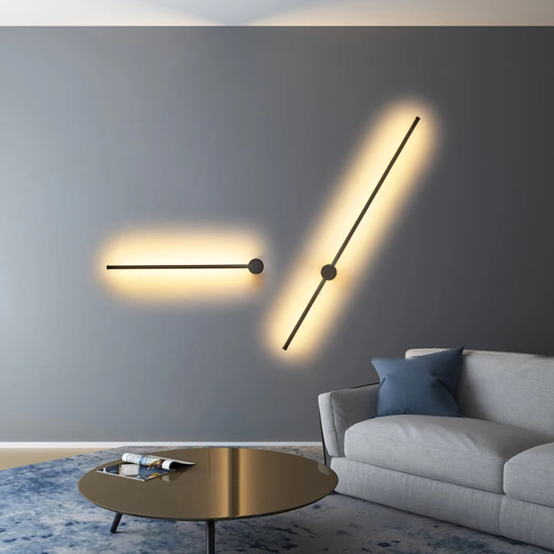 Modern LED Long Line Wall Lamps: Ideal for Bedside, Living Room Sofa Background, Interior Wall Sconces