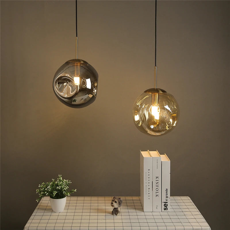 Modern Nordic Glass Ball LED Pendant Lights: Enhance Your Home Decor with Artistic Illumination