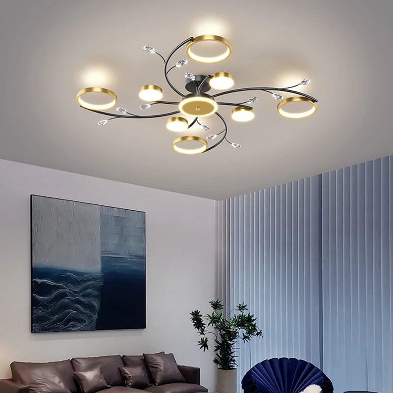 Elegant Modern LED Crystal Chandeliers for Any Room - Dimmable with Remote Control